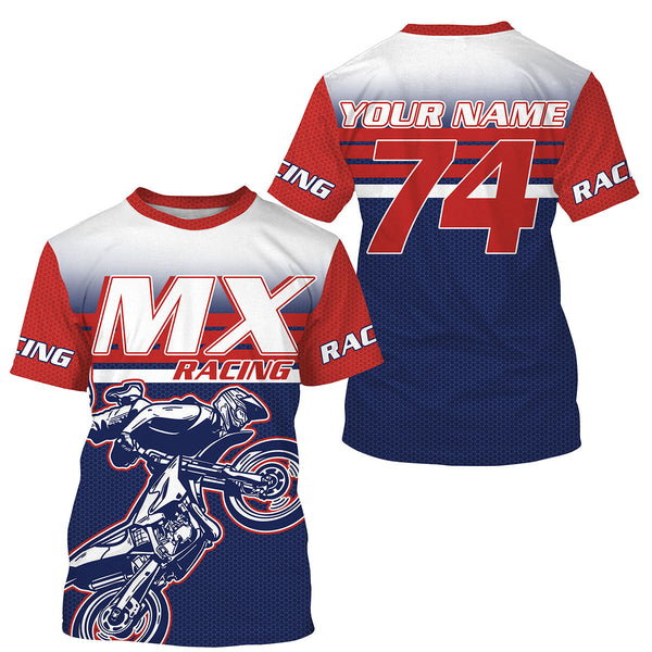 Extreme custom dirt bike riding kid men women UV jersey for biker Motocross shirt red MX off-road PDT192