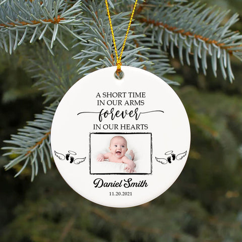 Baby Memorial Ornament - Custom Photo, Remembrance for Loss of A Baby, Child Loss Sympathy Gift, Infant Loss Bereavement Condolence| NOM59