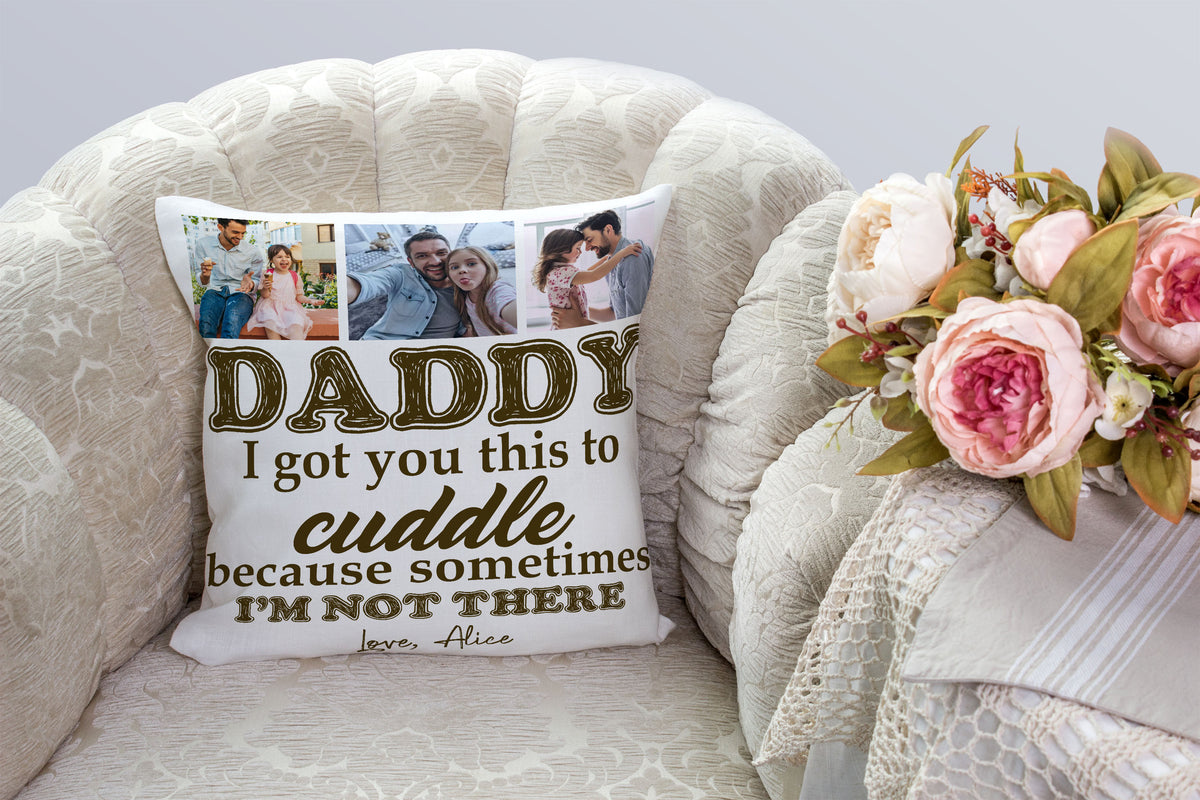 Daddy Personalized Pillow (Insert Included) Custom Photo Collage Father's Day Gift 1-side Print Case| NPL42