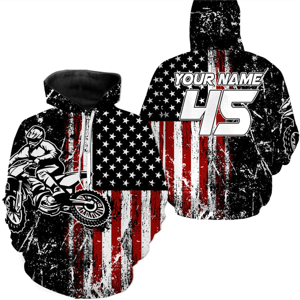 custom Dirt Bike jersey kid adult upf30+ American motocross off-road shirt motorcycle patriotic PDT436