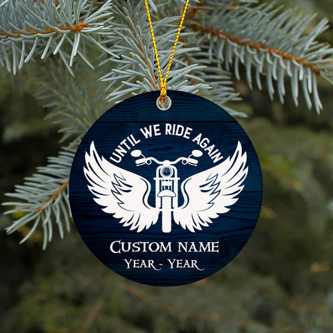 Riding in Heaven Ornament Personalized Memorial Sympathy Gift for Loss of Bikers On Christmas ODT16