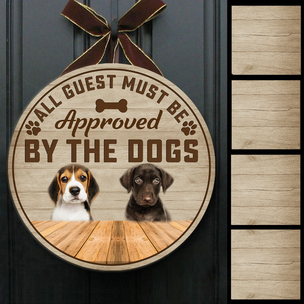 Personalized Dog Door Hanger| Approved By The Dogs - Wooden Welcome Sign Gift for Dog Lover, Dog Mom, Dog Dad| Dog Theme Decoration for Indoor Outdoor| JDH51