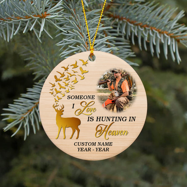 Personalized Memorial Christmas Ornament Deer Hunting In Heaven Sympathy Gift For Loss Of Loved One ODT86