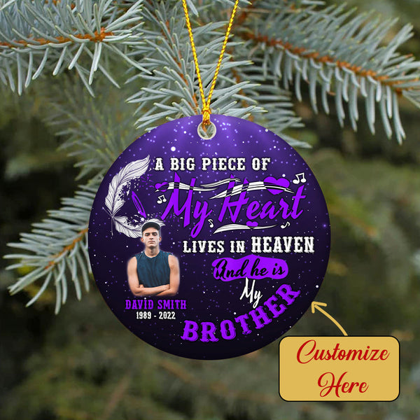 Remembrance Ornament Brother Loss of Brother in Heaven on Christmas Memorial Ornament OP101