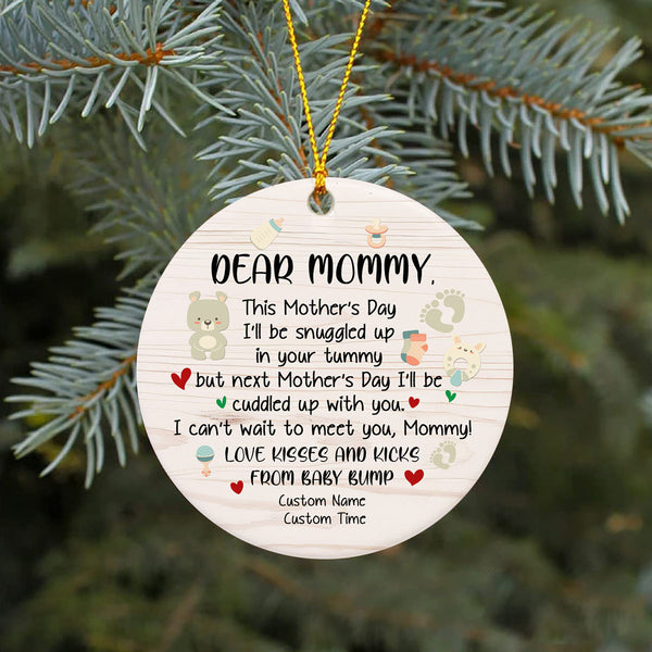 New Mom Ornament| Dear Mommy First Mother's Day Ornament| Gift for Mom To Be Expecting Mom| JOR119