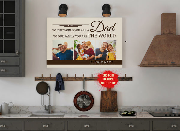 Personalized Canvas Dad Photo Collage Wall Art| Father's Day Gift for Dad, Father, Husband, Dad Birthday JC892