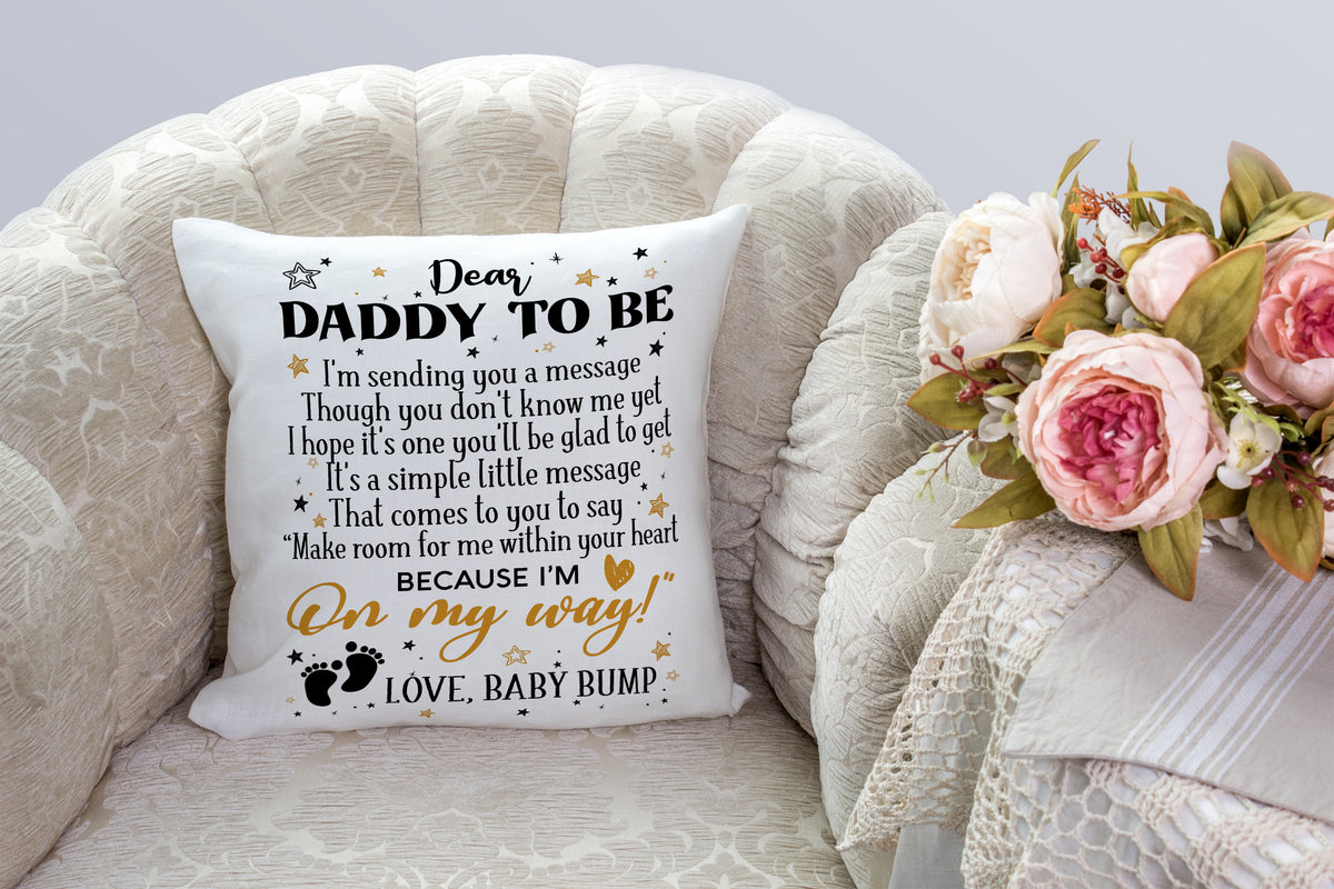Dear Daddy to Be Pillow (Insert Included) First Father's Day Gift for New Dad from The Bump 1-side Print NPL95