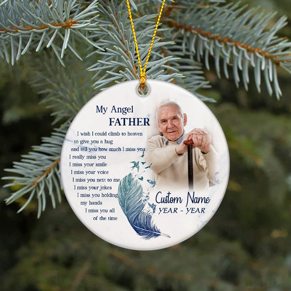 Dad memorial ornament - angel father, remembrance ornament, keepsake Christmas gift for loss of dad| ONT22