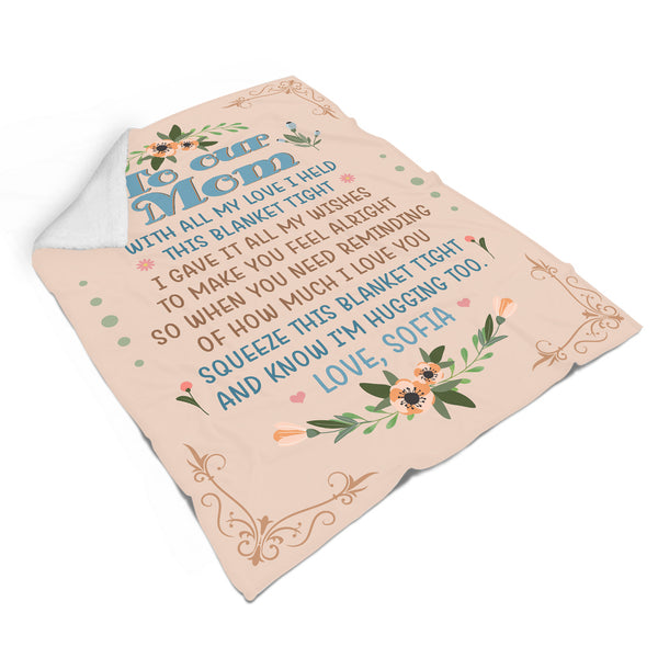 To Our Mom Blanket| Custom Sentimental Gift for Mom, Mother Gift for Mother's Day Gift| JB351