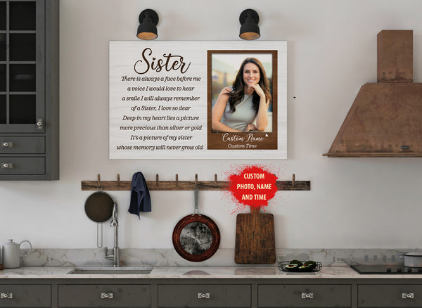 Sister Remembrance Personalized Canvas| Sister Memorial Gift, Sympathy Gift for Loss of Sister JC885