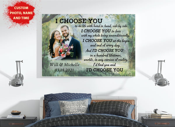 Personalized Couple Canvas| I Choose You|  Camping Wall Art| Couple Anniversary  Canvas for Her| Wedding Gifts| Valentine’s  Day Gifts for Him| Gifts for Husband CP193 Myhifu