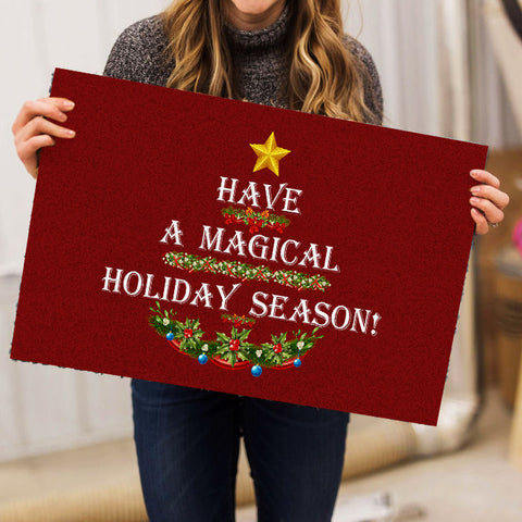 Christmas Doormat - Have A Magical Holiday Season Doormat - Christmas Wish Christmas Decoration for Indoor Outdoor - Holiday Doormat Xmas Gift Christmas Sign Decor - JD40