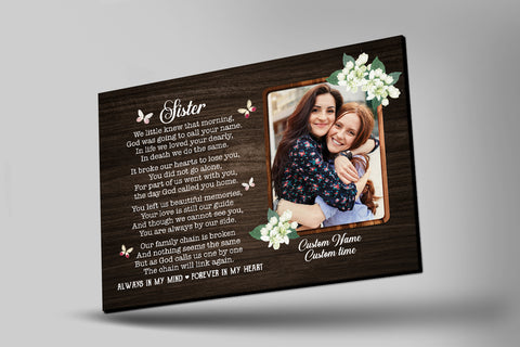 Memorial Gifts for loss of loved one Personalized Sympathy Gift Custom Canvas for loss of Sister VTQ72