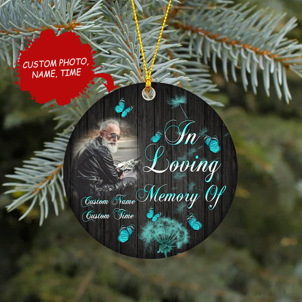 Dad Biker Memorial Ornament Remembrance Gift For Loss Of Biker Father In Memory On Christmas ODT24