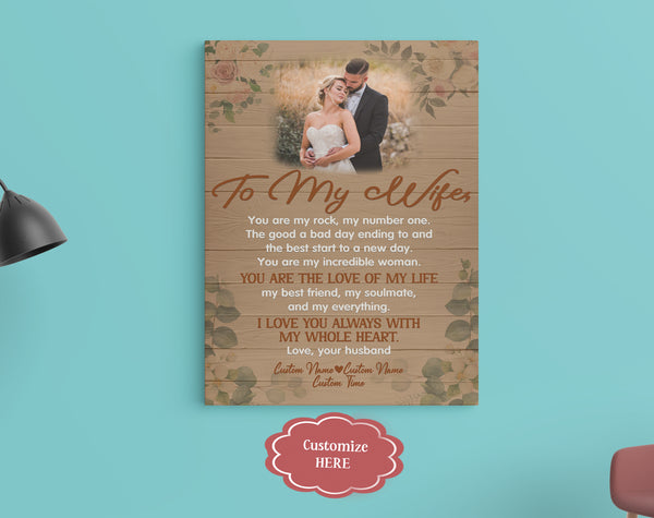 Personalized To My Wife Canvas - You Are My Love of Life| Wedding Gift Anniversary Gift for Wife| Custom Romantic Gift for Her on Birthday Christmas Anniversary Day JC585