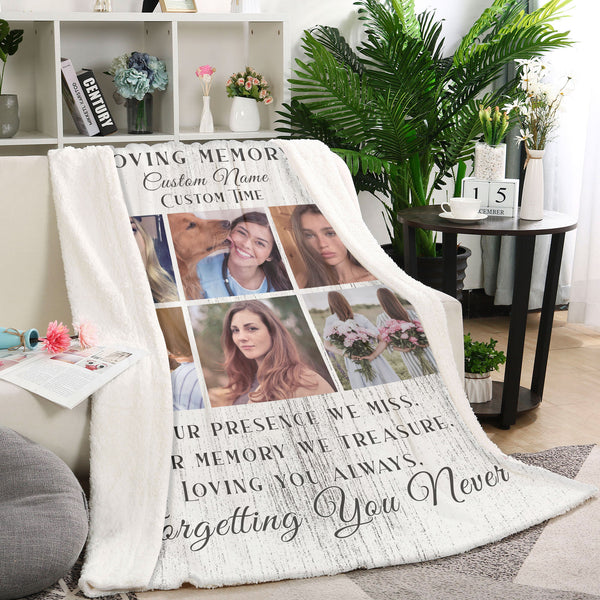 Personalized Memorial Blanket for Loss of Loved one, In loving Memory Sympathy Blanket for Loss of Daughter Sister - VTQ127