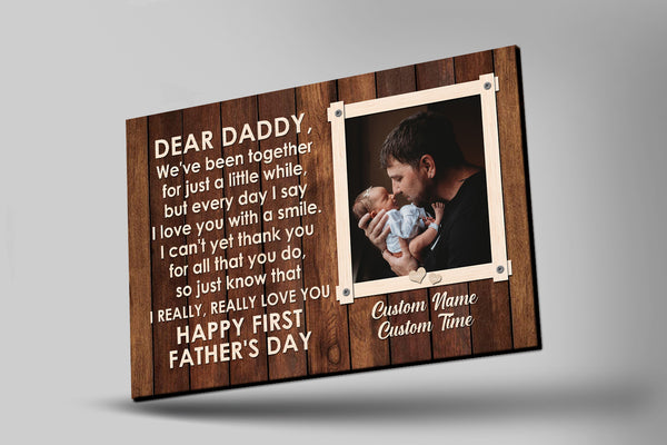 Personalized Canvas for Dad To Be| First Father's Day Gift for Husband, New Dad, Expecting Dad| JC889