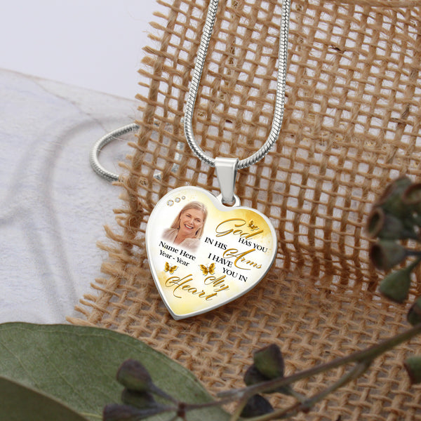 Custom memorial necklace| Butterfly bereavement jewelry with picture| Keepsake gift for loss NNT35