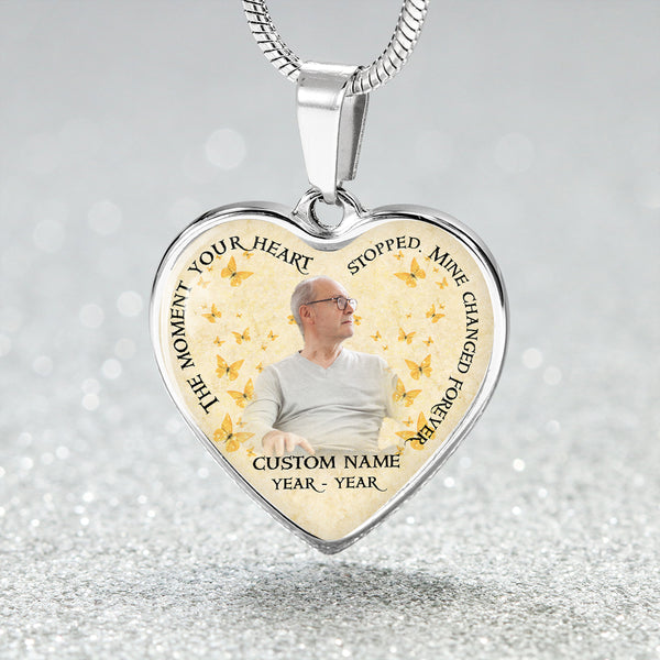 Customized Memorial necklace with photo| Rememberance jewelry loss gift for Daughter Mom Dad Husband NNT28
