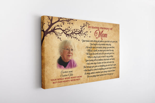 Personalized Memorial Canvas| In Loving Memory Of Mom| Sympathy Gift for Loss of Mother| Gift for Mom in Heaven JC255 Myfihu