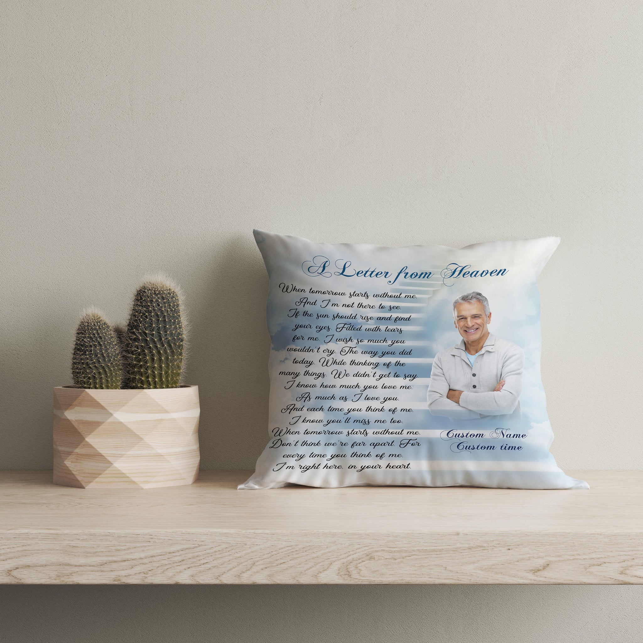 Memorial Pillow| A Letter From Heaven Pillow - Custom Memorial Gift Sympathy Gift for Loss of Loved One| JPL46