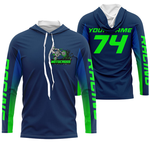 Custom motocross jersey blue UPF30+ kids men women dirt bike racing enduro motorcycle off-road NMS1028