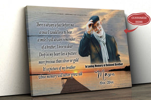 Brother Memorial Canvas - Brother Remembrance Loss of Brother Gift Memorial Gift Sympathy Gift for Loss of Brother In Memory of Brother Sunset Canvas for Brother in Heaven - JC771