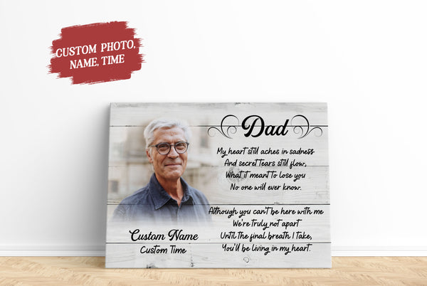 Dad Personalized Canvas, Sympathy Gifts for Loss of Dad, Dad Memorial Gifts, Memorial Gifts for Loss of Loved One - VTQ122
