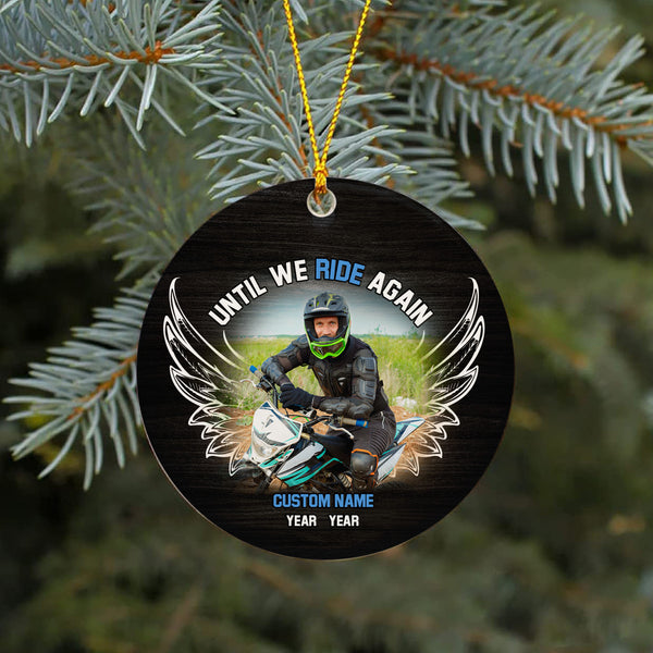 Personalized Motorcycle Memorial Ornament Christmas In Heaven Memorial Gift For Loss Of Biker Dad ODT22