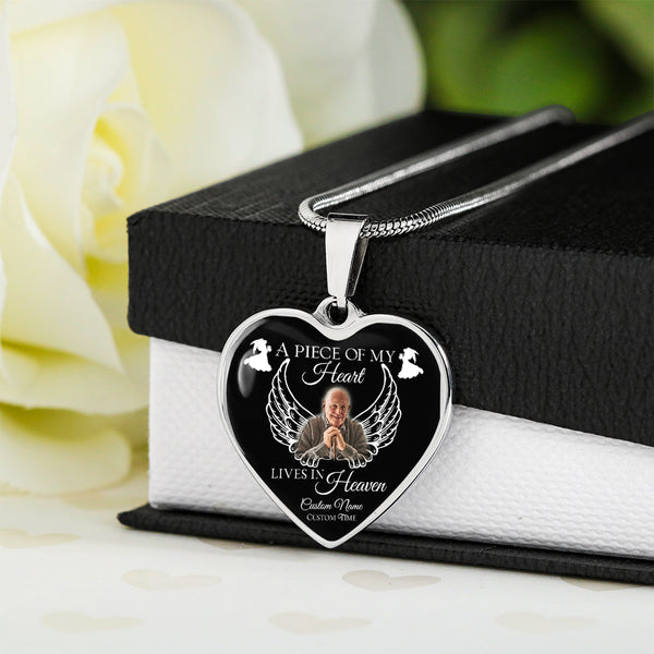 Custom memorial necklace with picture| Angel in heaven| Rememberance jewelry gift for loss NNT34
