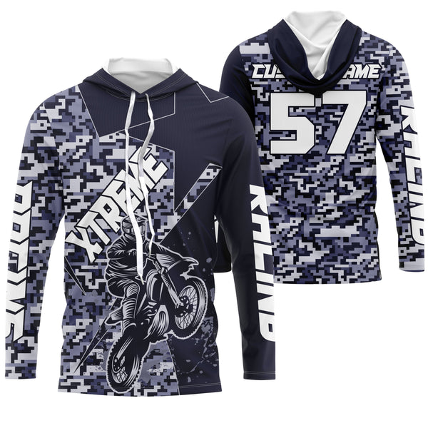 Camo Motocross jersey youth boys girls UPF30+ Motocross custom off-road racing motorcycle shirt PDT84