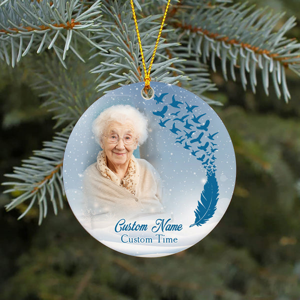 Personalized Ornament, Memorial Ornament on Christmas, Sympathy gift for loss of loved one - OVT08