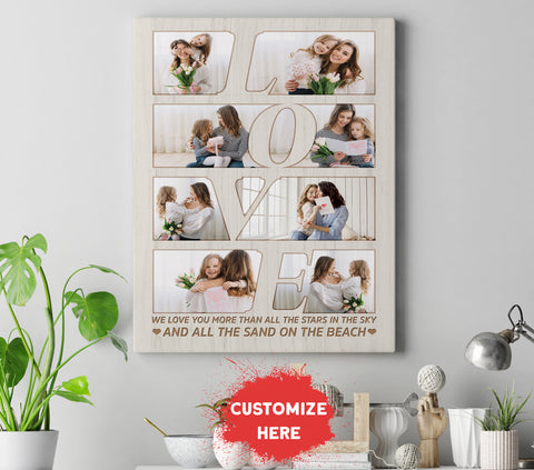 Personalized Mom Canvas| Gift for Mom, Gift for Mother, Mom Birthday, Christmas Mother's Day Gift JC840