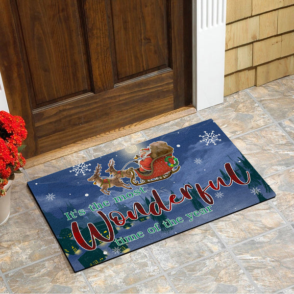 Christmas Doormat| The Wonderful Time of The Year Door Mat| Christmas Decoration for Home| Xmas Sign Xmas Welcome Mat| Holiday Decor Christmas Decor| Christmas Door Mat| JD26