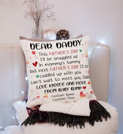Personalized New Dad Pillow| First Father's Day Gift for Husband, Expecting Father, Dad To Be| JPL62