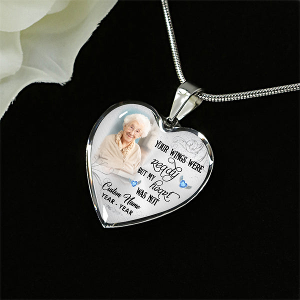 Remembrance necklace with photo| Memorial gifts for loss of Dad Mom Husband| Custom Sympathy jewelry NNT15
