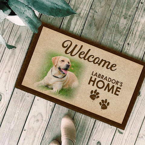 Dog Doormat for Labrador Retriever Lover - Welcome To Labrador's Home Doormat - Dog Lover  Gift for Dog Mom Dog Dad Dog Owner - Dog Theme Indoor Outdoor Decoration - JDM53 A02M01