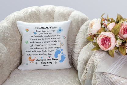 Personalized New Dad Pillow| Daddy Are You Ready| First Father's Day Gift for Husband, Expecting Dad| JPL64