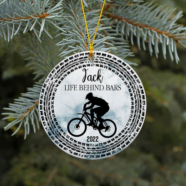 Life behind bars mountain bike ornament, cyclist ornaments, downhill MTB BMX cycling gift| ONT137