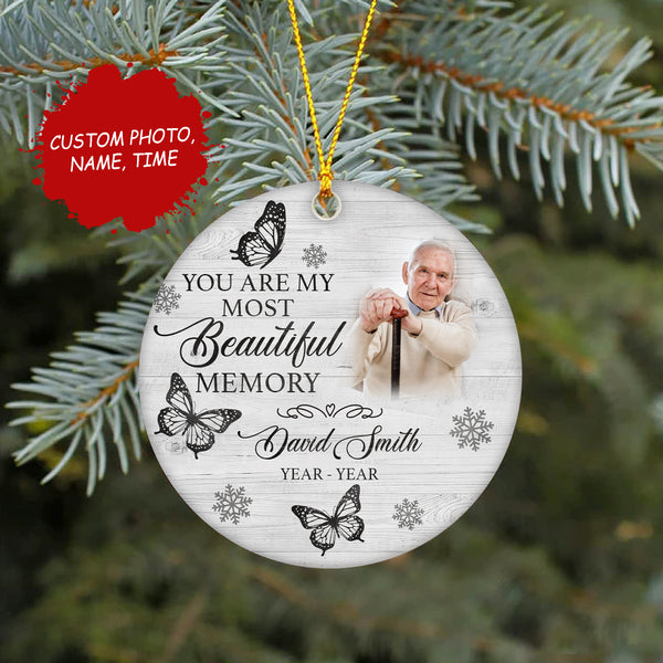 Personalized Memorial Ornament For Dad Mom Christmas Remembrance Gift For Loss Of Loved One In Heaven ODT52