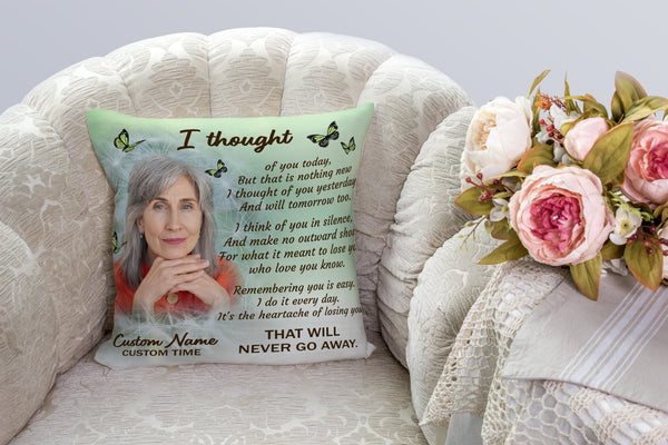 Personalized Memorial Pillow for Loss of Loved One| I Thought Of You Pillow| Memorial Gift Sympathy Gift JPL87