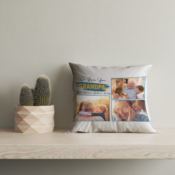 Grandpa Personalized Pillow (Insert Included) Custom Father's Day Gift for Best Papa Ever 1-side Print| NPL50