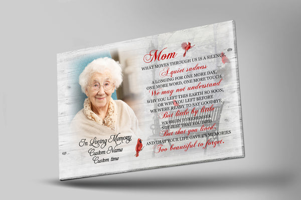Mom memorial canvas/premium poster with picture red cardinal Mom remembrance sympathy gift in memory N2636