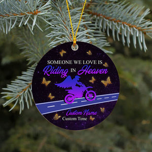 Personalized Motorcycle Ornament For Biker Christmas in Heaven Memorial Gift For Loss Of Loved One ODT04