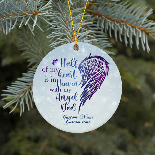 Dad Memorial Personalized Ornament - Dad in Heaven Remembrance Memory Sympathy Gift Loss of Father NOM264