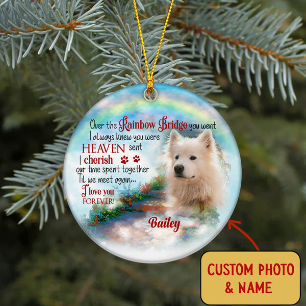 Pet Memorial Ornament - Rainbow Bridge, Pet Loss Ornament, Remembrance Loss of Dog, Loss of Cat, Sympathy Gift for Dog Owners| NOM118