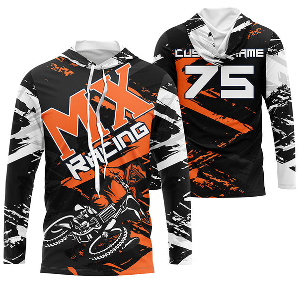 Orange Motocross Jersey Custom Dirt Bike Shirt UPF30+ Kid Men Women MX Racing Off-Road Racewear PDT376