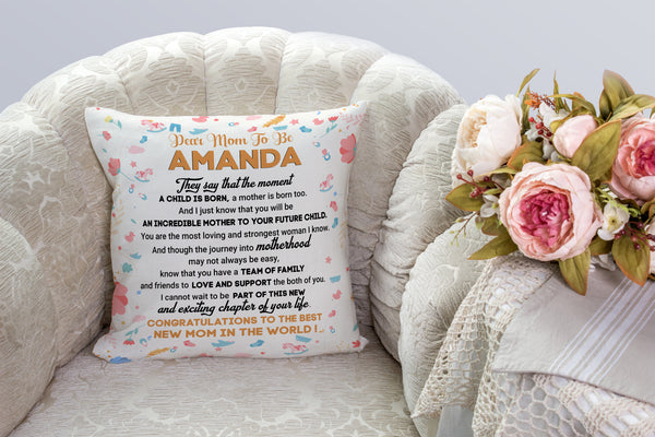 Personalized New Mom Pillow| First Mother's Day Gift for Wife, Expecting Mom, Mom To Be| JPL67