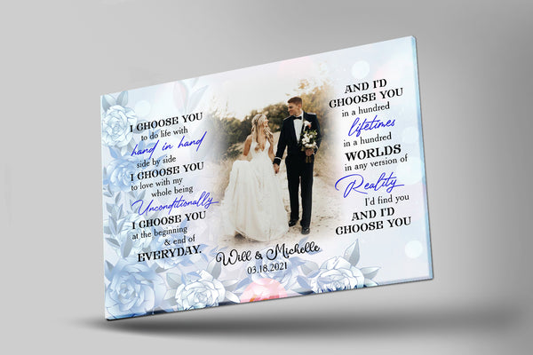 Personalized Gift For Him for Her| I Choose You  Canvas| Long Distance Relationship Gifts|  Best Anniversary Canvas for Him| Wedding  Gifts Ideas| Engagement Party Gifts CP206 Myhifu