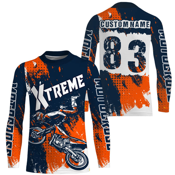 White personalized Motocross jersey adult&kid dirt bike shirt UV protective MX xtreme motorcycle PDT20